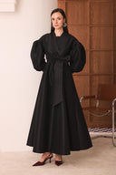 Taffeta Evening Dress with Bow Detail