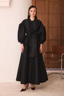 Taffeta Evening Dress with Bow Detail
