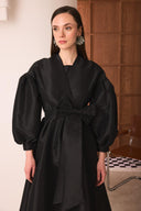 Taffeta Evening Dress with Bow Detail