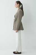 Fularlı Double Blazer Ceket