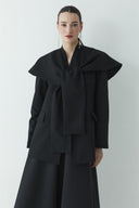Double-Breasted Blazer with Scarf