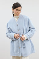Wool Coat with Glittery Scarf