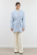 Wool Coat with Glittery Scarf