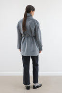 Glittery Wool Coat with Scarf