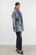 Glittery Wool Coat with Scarf