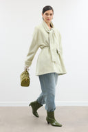 Wool Coat with Scarf and Glitter Detail