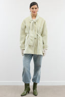 Wool Coat with Scarf and Glitter Detail