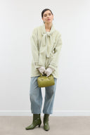Wool Coat with Scarf and Glitter Detail