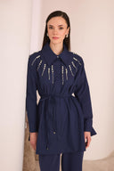 Gale Stone-Embellished Dacron Shirt
