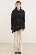 Wide Collar Asymmetric Shirt