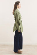 Wide Collar Asymmetric Shirt