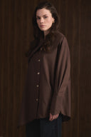 Wide Collar Asymmetrical Shirt