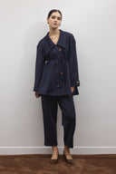 Wide Collar Buttoned Scuba Set