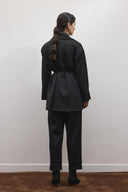 Wide Collar Buttoned Scuba Set
