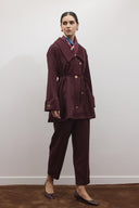 Wide Collar Buttoned Scuba Set