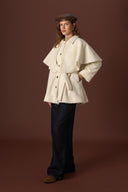 Wide Collar Glittery Wool Coat