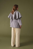 Wide Collar Glittery Wool Coat