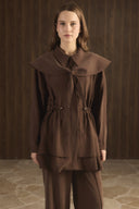 Wide Collar Belted Tunnel Suit