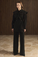 Wide Collar Waist-Tunnel Set