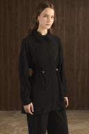Wide Collar Waist-Tunnel Set