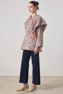 Wide Collar Jacquard Jacket