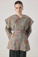 Wide Collar Jacquard Jacket