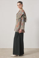 Wide Collar Jacquard Jacket