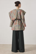 Wide Collar Jacquard Jacket