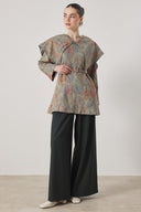 Wide Collar Jacquard Jacket