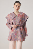 Wide Collar Jacquard Jacket