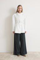 Wide-Collar Wool Coat