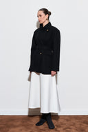 Wide-Collar Wool Coat