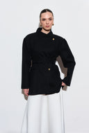 Wide-Collar Wool Coat