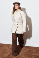 Wide-Collar Wool Coat