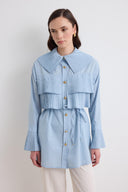 Genza Collar Pleated Shirt