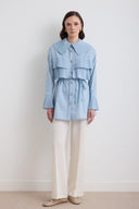 Genza Collar Pleated Shirt