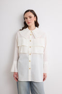 Genza Collar Pleated Shirt