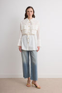 Genza Collar Pleated Shirt