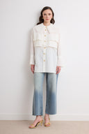 Genza Collar Pleated Shirt