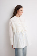 Genza Collar Pleated Shirt