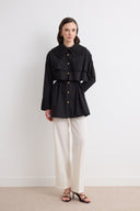 Genza Collar Pleated Shirt