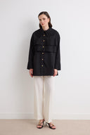 Genza Collar Pleated Shirt