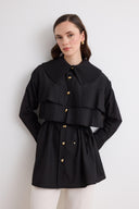 Genza Collar Pleated Shirt
