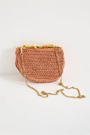 Gold Strap Wicker Bag