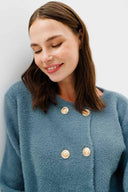 Gold Button Detail Furry Cardigan