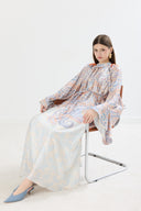 Gretta Tie-Neck Patterned Satin Dress