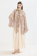 Gretta Tie-Neck Patterned Satin Dress