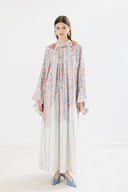 Gretta Tie-Neck Patterned Satin Dress