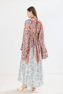 Gretta Satin Patterned Dress with Tie-Neck