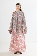 Gretta Tie-Neck Patterned Satin Dress